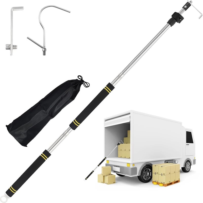 UEGHNS Bed Buddy Truck Tool,Cargo Grabber Pickup Truck Bed Thickened Stainless Steel Telescopic 33-74inch wear-Resistant complimentary Storage Bag Professional Cargo Grabber Reach Retriever Tool - Image 1